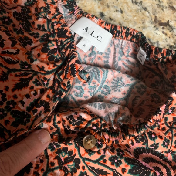 A.L.C. NewNoTags Long Sleeve Vibrant Printed Orange and Black Multi Floral Dress - Picture 17 of 17